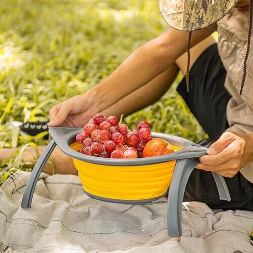 Folding filter washing basket kitchen organizer and storage container washing basket camping fruit basket with support frame