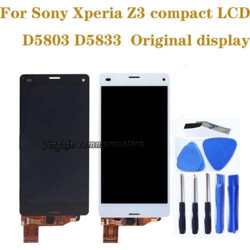 4.6“ Original display For Sony Xperia Z3 compact LCD touch screen digitizer replacement for Z3 mini D5803 LCD Screen component