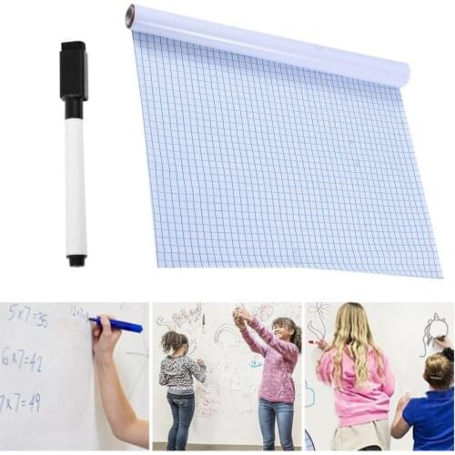 200*45cm Whiteboard Sticker Dry Erase Boards Removable Wall Decal Chalkboard with Whiteboard Pen for Kids Rooms Kitchen Office
