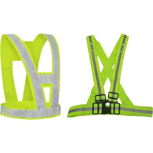 LED Running Reflective Vests Elastic Safe Night Riding Clothing
