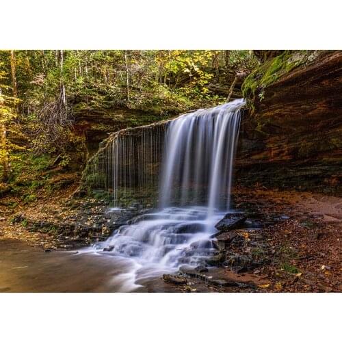 Waterfall Forest Photographic Backdrop Natural Scenery Computer Printed Background for Portrait Children Photophone Photo Studio