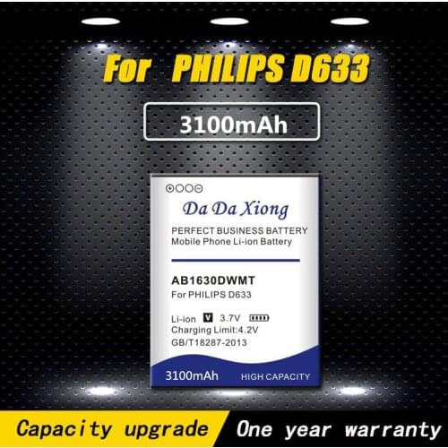 High quality 3100mAh AB1630DWMT Battery for PHILIPS Xenium D633 T539 W536 W635 W6350 X2560 X2566 CTW536 E310 S307 CTS307 battery