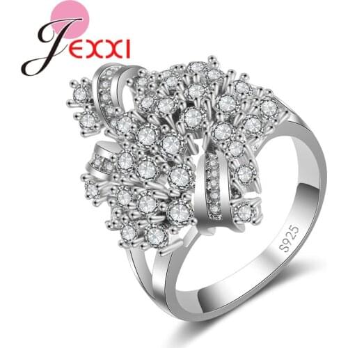 Explosions 925 Sterling Silver Ring Shape Novelty Crystal Zircon Jewelry Party Holiday Valentines Day Present
