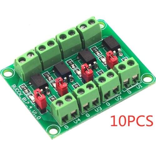 10PCS NEW 817 optocoupler 4-way voltage isolation board voltage control switching module drive module optical isolation module