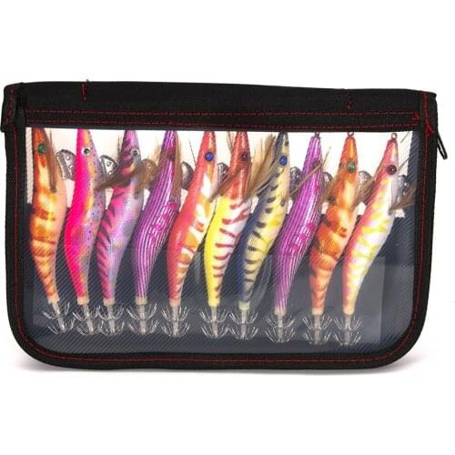 10pcs Fishing Lures Spinner Lures Baits With Tackle Hooks Shrimp Squid Tail Fishing Lures Kit Bionic Bait Luminous Bait Set