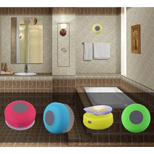 100pcs/lot Waterproof Portable Mini Wireless bluetooth Speaker Suction Cup Controls with Microphone shower Speaker