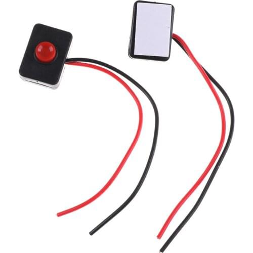 DC 12V 2A Adhesive Base Push Button Action Wired Switch for Car 2PCS
