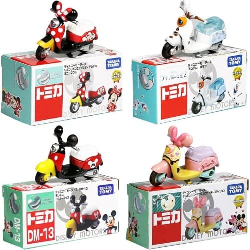 2021 Original Disney Mickey Minnie Motorcycle Donald Duck Alloy Model Car Decoration Ornaments Toys for Childrens Gifts