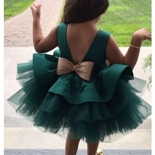 2021 baby baby girl dress girls prom dress fluffy princess dress sequined bow baby girl dress birthday wedding banquet dress