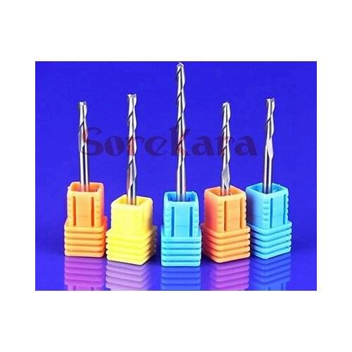 3.175*17mm Carbide CNC Router Bits Two Flutes Spiral End Mills Milling Cutter PVC Cutter For Engraving Carving