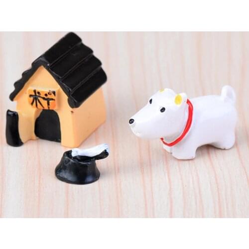 3Pcs/set Cute Resin 2-3cm Dog Model For Dolls House Garden Decoration Mini World Landscape Ornaments Accessory For Kids Gift