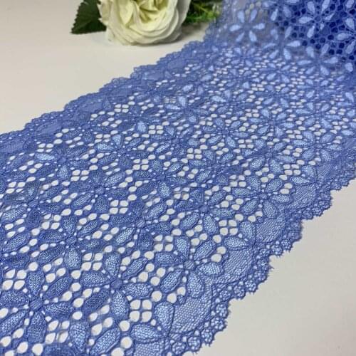 3y/lot 18.50cm Jade Blue Elastic Stretch Lace trim Skirt Hem Underwear Sewing Craft DIY Apparel Fabrics