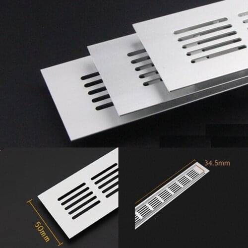 4Pcs/Lot 50mm Wide Anodized Aluminum Air Vent Ventilator Grille Cover Ventilation For Closet Shoe Air Conditioner