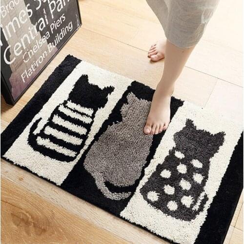 45*65CM Absorbent Soft Bath mat Flocking carpet rugs toilet bathtub Room living room door stairs bathroom foot floor mats
