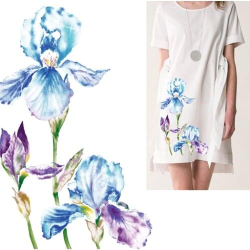 6x10.2in Beautiful Flower Heat Transfer Patch Pattern Girls Favorite Dress Cartoon Iron On Patches DIY Accessory For Clothing D1