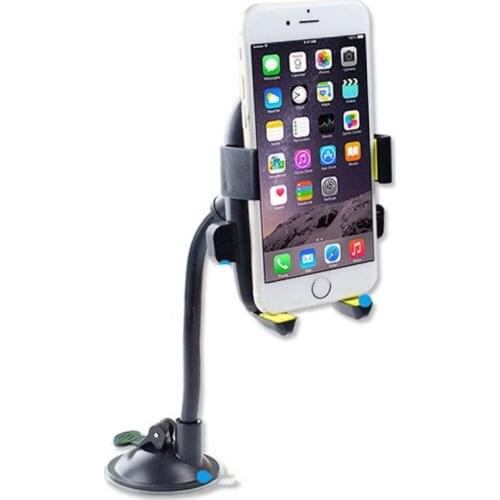 Car Smart Phone Holder Long Arm Windshield Mount Bracket Hose Automatic Lock Car Navigation Stand with Suction Cup Support