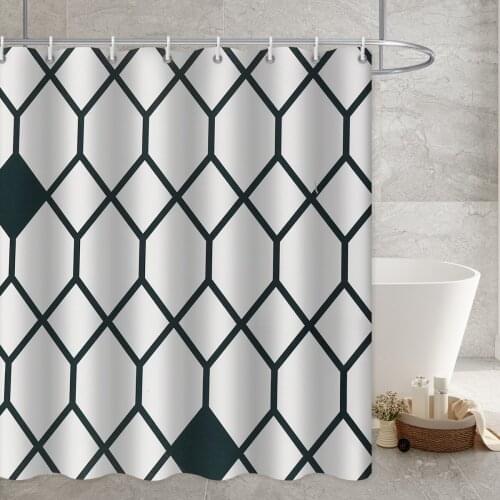 Basics Theme Gray Stripe Shower Curtains Bathroom Waterproof Decorative Bath Modern Bathroom Accessories bathtub Cloth With Hook