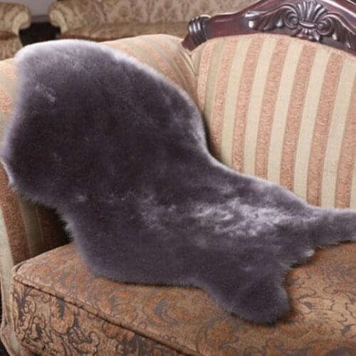 Faux Sheepskin Chair Cover Seat Pad Soft Sofa Carpet Cushion Hairy pendulum Mat Solid Color Skin Fur Fluffy Rugs Bedroom blanket