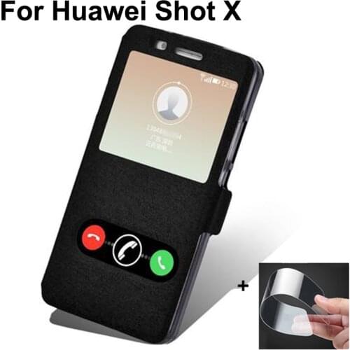 For Huawei Shot X phone Case cover Open Window PU Leather shell For Huawei ShotX Flip case For Huawei Shot X bumper back cover