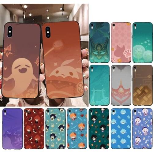 FHNBLJ Cartoon Genshin Impact Phone Case for iPhone 11 12 pro XS MAX 8 7 6 6S Plus X 5S SE 2020 XR cover