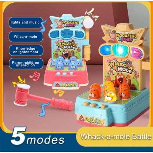 Child Whack A Mole Game Early Educational Toys Hit Hammering Board Game Pounding Toy With Light Musical Interactive Toy