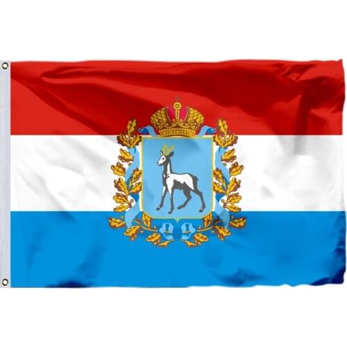 Russia Samara Oblast Flag 90x150cm 3x5ft 120g 100D Polyester Double Stitched High Quality 60X90 21X14CM Banner