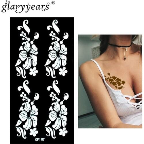 Glaryyears Henna Tattoo Stencil Brown Flower Pattern Makeup Paste Drawing Lady Body Art Tattoo Stencil Sexy Product Waterproof