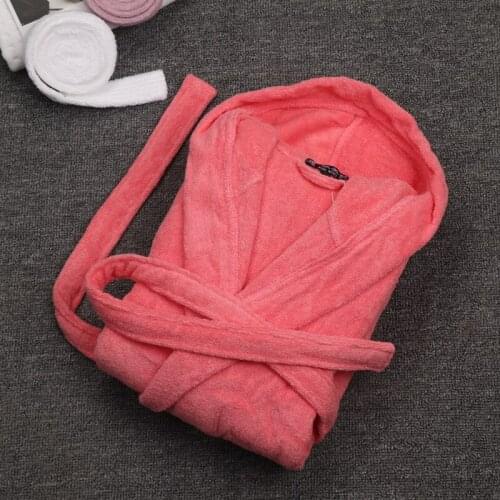 Bathrobe Hooded Women Cotton Sleepwear Long Robe Woman Hotel Spa Plush Long Hooded Bathrobe Nightgown Kimono Winter Thick Warm