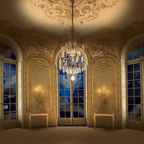 Beauty And Beast Ballroom Enchanted Castle Window Chandelier background Vinyl cloth Computer print party backdrops