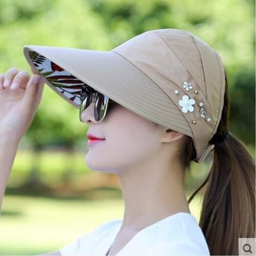 Summer Sun Hats for Women Adjust Casual Womens Caps Ponytail Wide Brim HatVisors Hat Fishing Fisher Beach Hat UV Protection Cap