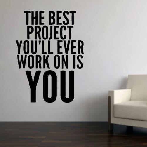 Motivation Quote Wall Stickers House Decoration Living Room Art Wall Decals Best Project Wallpaper Pattern Removable B349