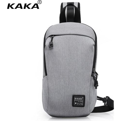 2020 New KAKA Korean Version Brand Design Men Fashion Waterproof Messenger bags Simple Chest Pack Shoulder Bag for Ipad Black