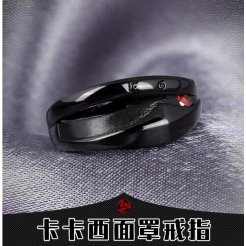 Hatake Kakashi Mask Ring S925 Zircon Jewelry Christmas Cos Mens gift Adjustable