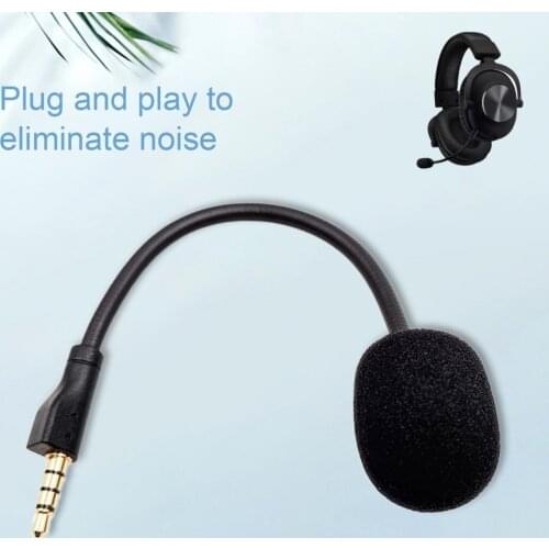Headphone Microphone Plug Play Replaceable Flexible 3.5mm Omnidirectional Gaming Headset Microphone for Logitech-G Pro X