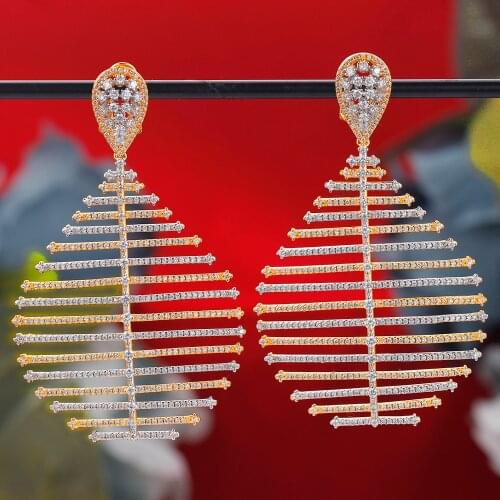 Bride Talk Brand Elegant Exquisite Women Earrings Cubic Zirconia High Quality Saudi Arabia Bridal Ear Jewelry For Wedding