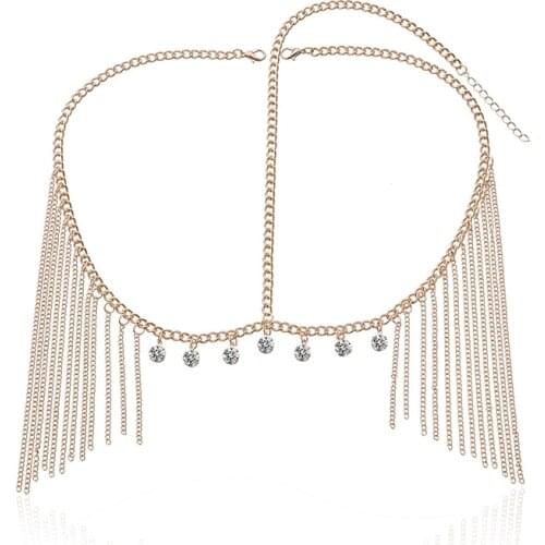 New ladies Cleopatra handmade pearl tassel rhinestone hair band multi-layer hair accessories female bohemian chain headdress