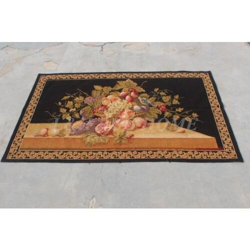 Free Shipping 100% Woolen Aubusson Tapestry Home decoration carpet hand Woven fruits design tapestry