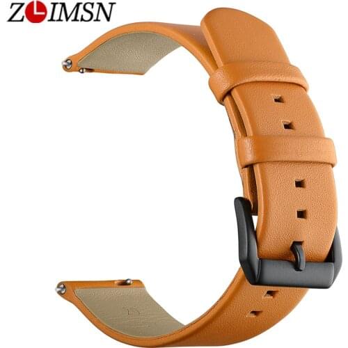 ZLIMSN New Cow Leather Watch Band men Women watch band 20mm Applicable for Universal series Watches Accessories strap