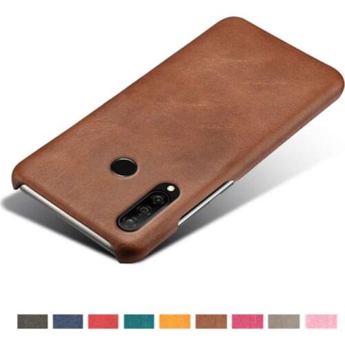 Luxury Vegan PU Leather Cover On The For Huawei P30 Lite Funda Wearable Slim Coque For HUAWEI P 30 Lite 6.15" 2019 Phone Case