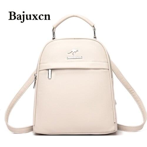 Brand luxury backpack 2021 new PU leather waterproof bag college style young student bag white famous designer design bag