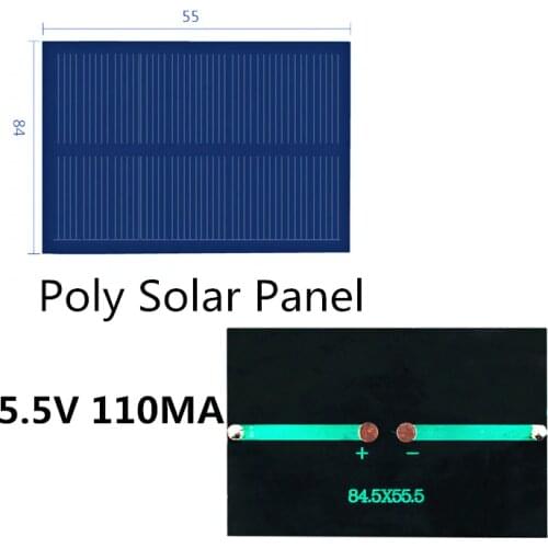 Polycrystalline Silicon Solar Panel 5.5V 100MA Solar System DIY For Battery Cell Phone Chargers