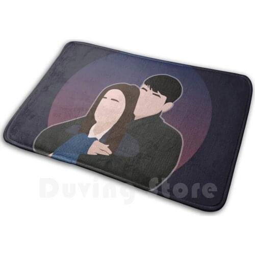 Crash Landing On You Backhug ( Dark ) Carpet Mat Rug Cushion Soft Crash Landing On You Crash Landing On You Drama
