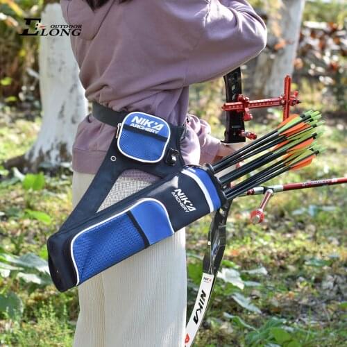 Archery Lightweight Hip Arrow Quiver Foldable Compact Arrows Bag with Adjustable Belt Strap Hanged for Target Shooting Accessory