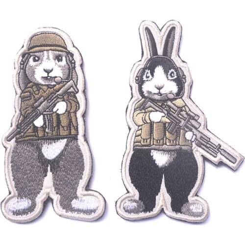 Embroidered anime Patches bunny tactical military patch funny hook &loop army backpack for cloth jacket
