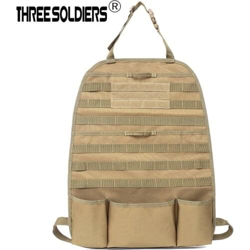 THREE SOLDIERS Tactical MOLLE Car Seat Back Vehicle Panel Car Seat Cover Protector Universal Fit Hunting Accessories