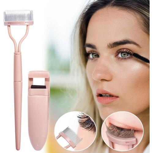 Makeup Mascara Guide Applicator Portable Eyelashes Comb Separator Brush Curler Tool Eyelash Metal Comb Curling Makeup Brushes