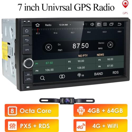 4G 64G Android 10.0 Auto Radio OctaCore 7Inch 2DIN Universal Car NO DVD player GPS Stereo Audio Head unit Support DAB DVR OBD BT