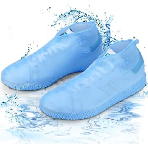 Adult Kids Waterproof Shoe Covers Rubber Silicone Overshoes Shoes Protectors Reusable Rainproof Skidproof Over Rain Shoes Cover