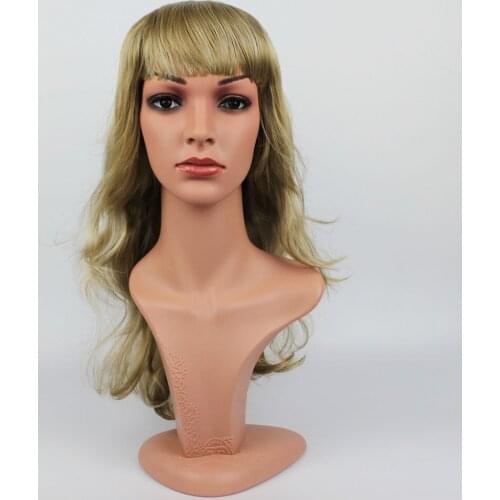 High quality Realistic PE Female Mannequin Dummy Head With Hair,Manikin Heads Display D5-W,T22
