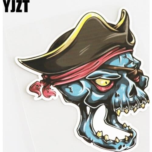 YJZT 10CM*13.6CM Chromatic SKULL Personality Motorcycle Car-styling PVC Decal Car Sticker 13-1112